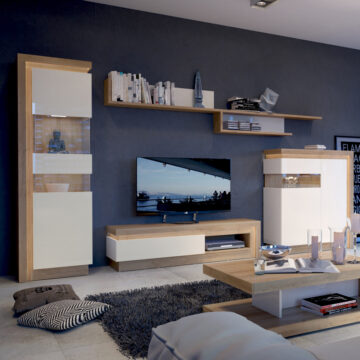 Rydal White Tall Narrow Right Hand Display Cabinet (Including LED Lighting)