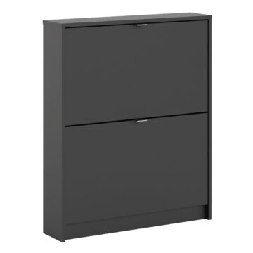 Luxor Black 2 Door Shoe Cabinet | 1 Layer