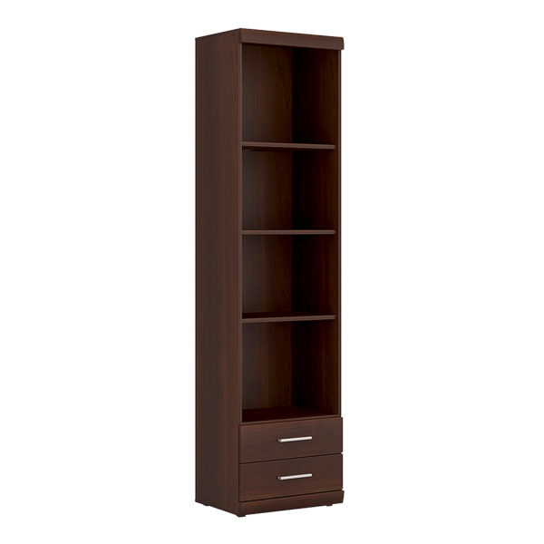 Belize Tall 2 Drawer Narrow Cabinet Open Shelving | Self Assembly