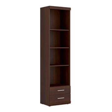 Belize Tall 2 Drawer Narrow Cabinet Open Shelving