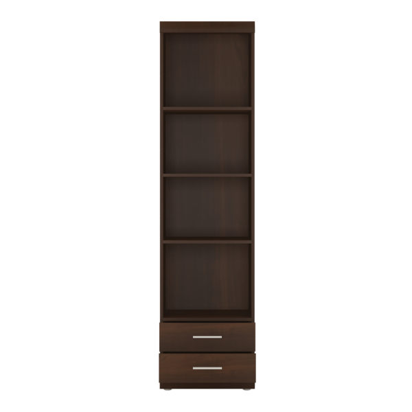 Belize Tall 2 Drawer Narrow Cabinet Open Shelving | Self Assembly