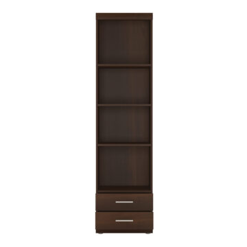 Belize Tall 2 Drawer Narrow Cabinet Open Shelving