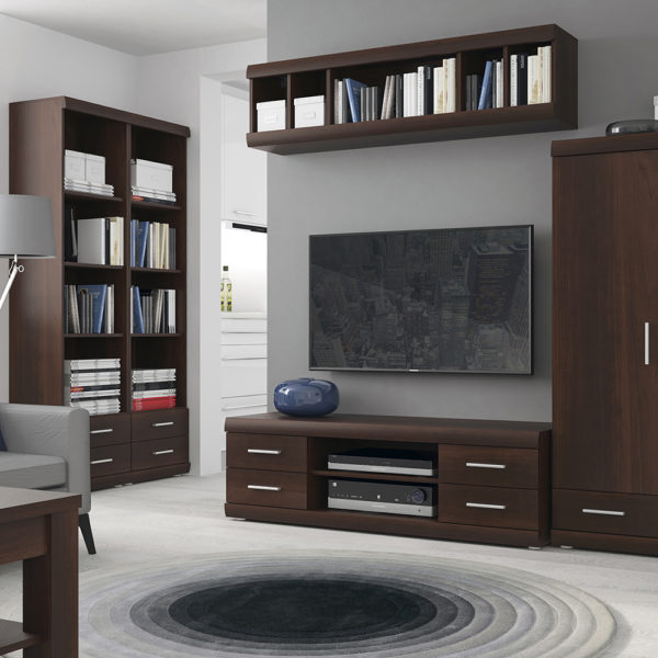 Belize Tall 2 Drawer Narrow Cabinet Open Shelving | Self Assembly