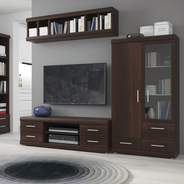 Belize 2 Door 3 Drawer Glazed Display Cabinet | Self Assembly