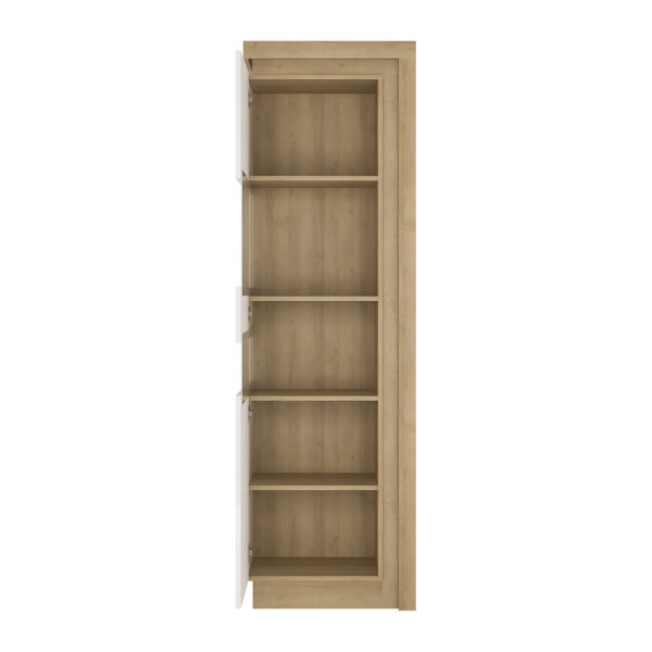 Rydal White Tall Narrow Left Hand Display Cabinet (Including LED Lighting) | Self Assembly
