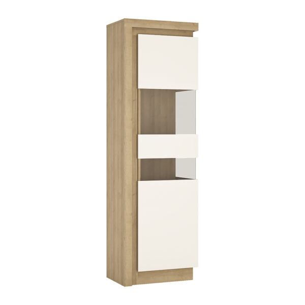 Rydal White Tall Narrow Right Hand Display Cabinet (Including LED Lighting) | Self Assembly