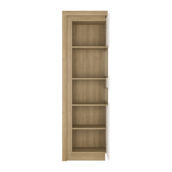 Rydal White Tall Narrow Right Hand Display Cabinet (Including LED Lighting) | Self Assembly