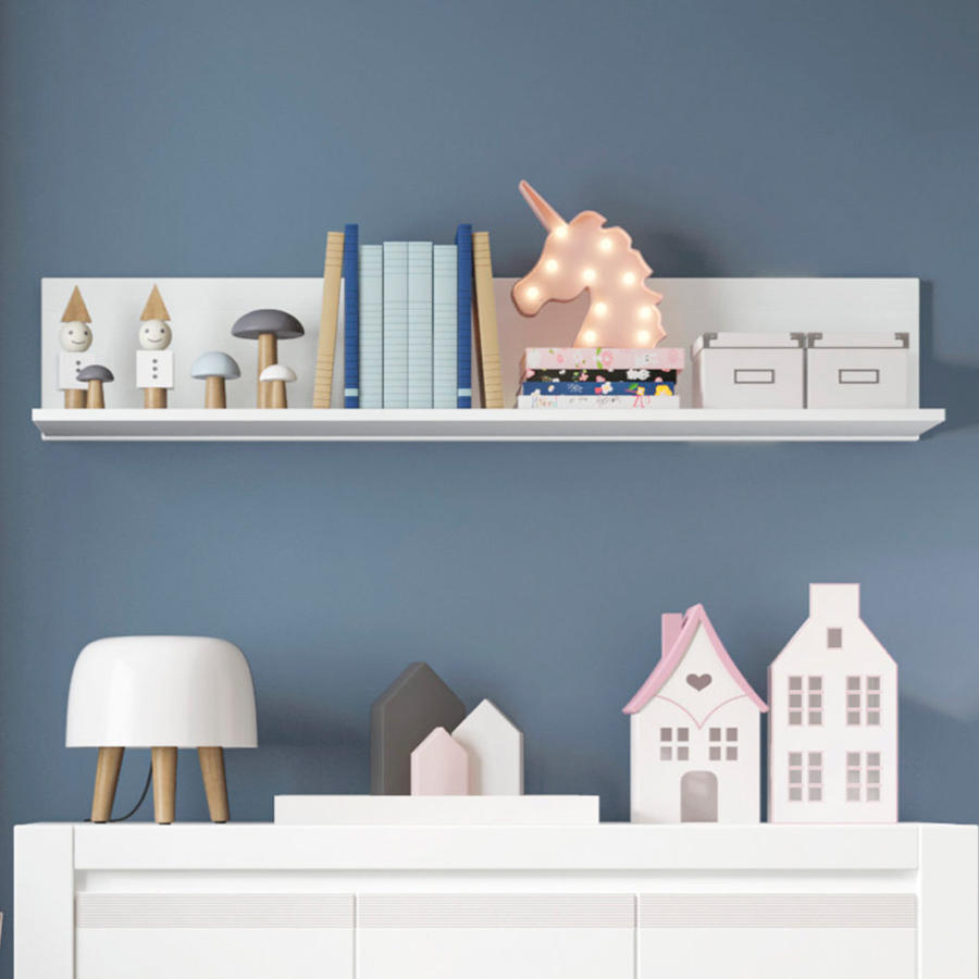 Anchorage White Shelf Self Assembly Oak World