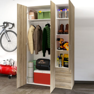 Edinburgh Wardrobe with 3 Doors & 3 Drawers in Oak