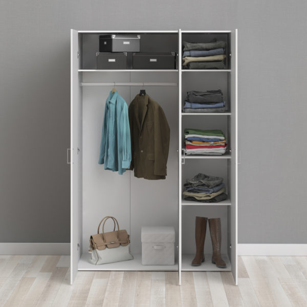 Edinburgh Wardrobe with 3 Doors in White