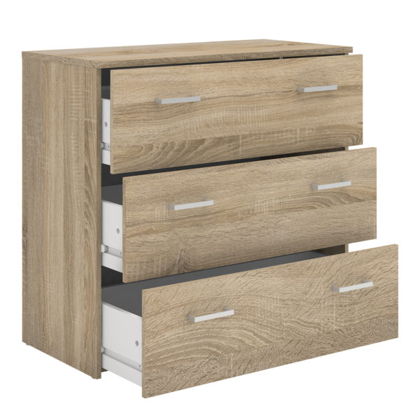 Edinburgh Chest of 3 Drawers in Oak | Self Assembly