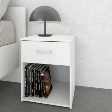 Edinburgh White 1 Drawer Bedside Table