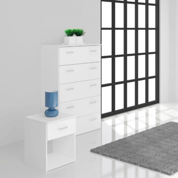 Edinburgh White 1 Drawer Bedside Table