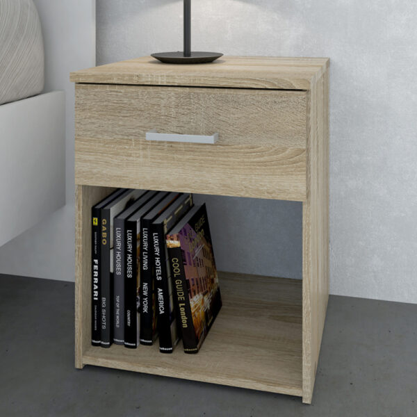 Edinburgh Bedside 1 Drawer in Oak | Self Assembly