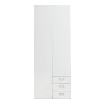 Edinburgh White 2 Door Wardrobe with Drawers