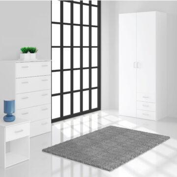 Edinburgh White 2 Door Wardrobe with Drawers