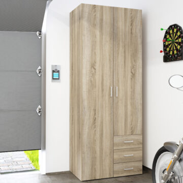 Edinburgh 2 Door Wardrobe with Drawers | Oak Finish
