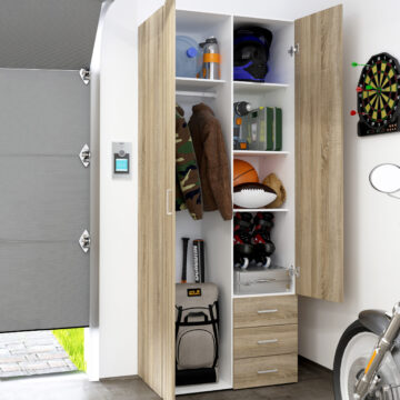 Edinburgh 2 Door Wardrobe with Drawers | Oak Finish