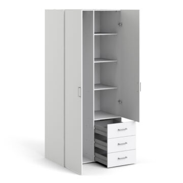 Edinburgh White 2 Door Wardrobe with Drawers
