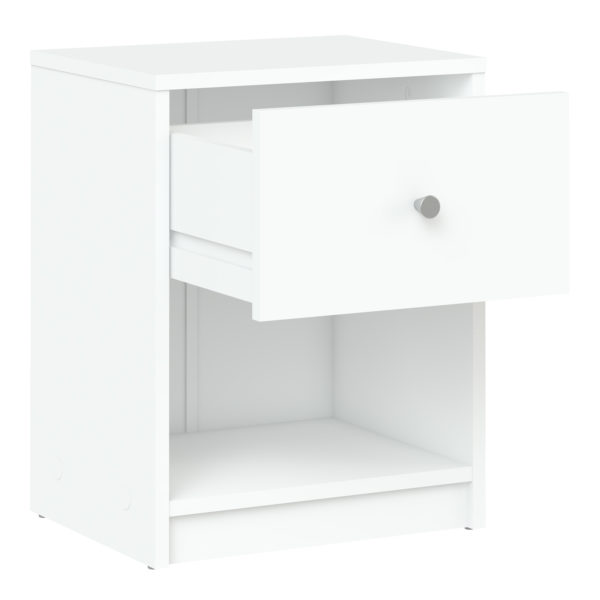 Elegance Bedroom Bedside 1 Drawer in White | Self Assembly