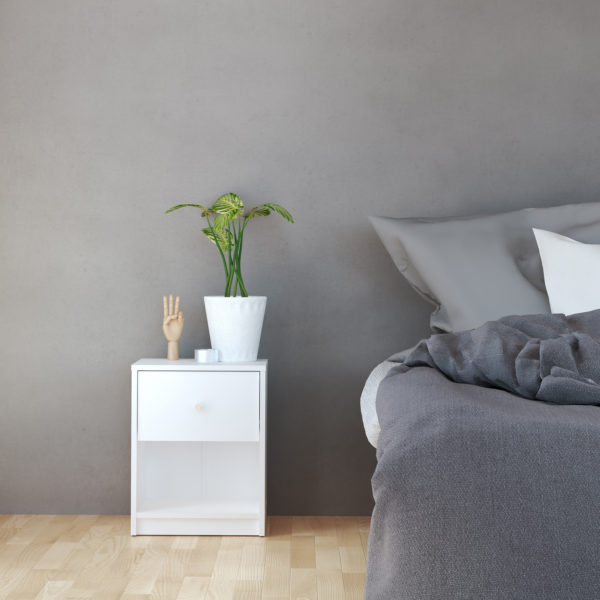Elegance Bedroom Bedside 1 Drawer in White | Self Assembly
