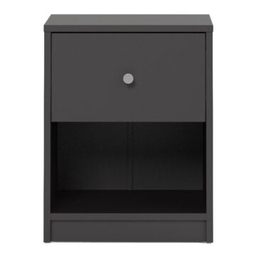 Elegance Black 1 Drawer Bedside Table