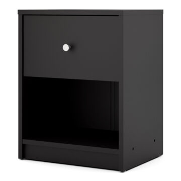 Elegance Black 1 Drawer Bedside Table