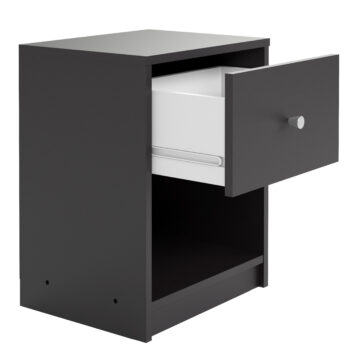 Elegance Black 1 Drawer Bedside Table