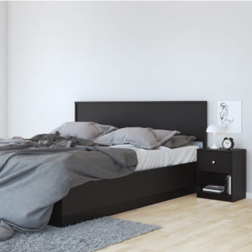 Elegance Black 1 Drawer Bedside Table