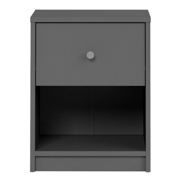 Elegance Bedroom Bedside 1 Drawer in Grey | Self Assembly