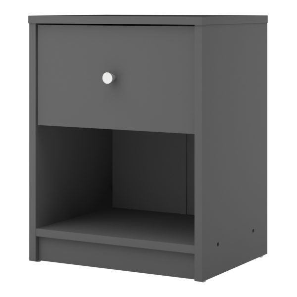 Elegance Bedroom Bedside 1 Drawer in Grey | Self Assembly
