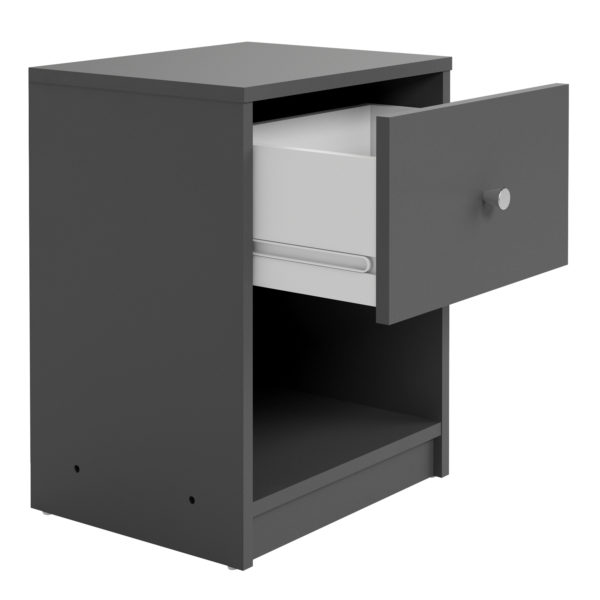 Elegance Bedroom Bedside 1 Drawer in Grey | Self Assembly