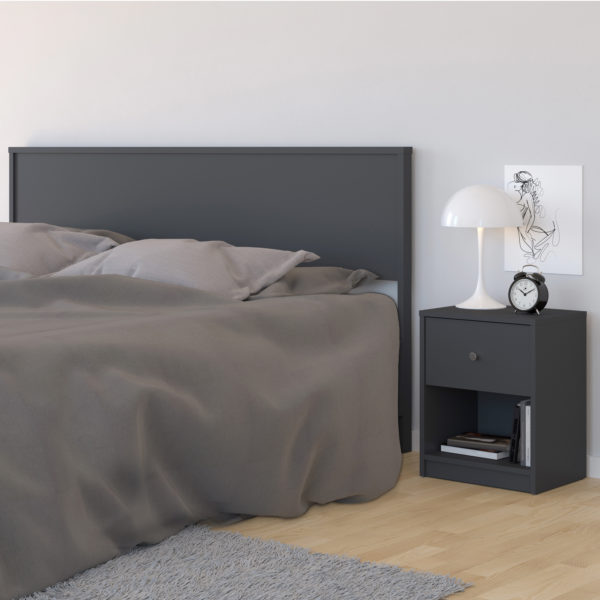 Elegance Bedroom Bedside 1 Drawer in Grey | Self Assembly