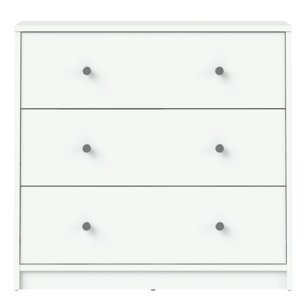 Elegance Bedroom Chest of 3 Drawers in White | Self Assembly