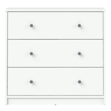 Elegance White 3 Drawer Chest