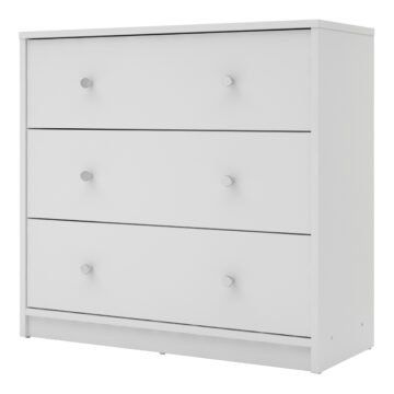 Elegance White 3 Drawer Chest