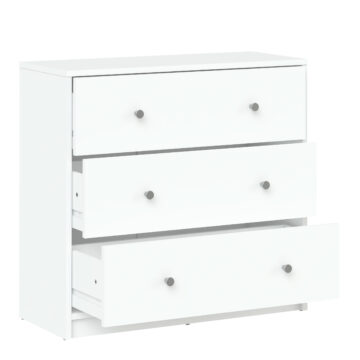 Elegance White 3 Drawer Chest