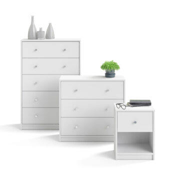 Elegance White 3 Drawer Chest