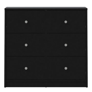 Elegance Black 3 Drawer Chest