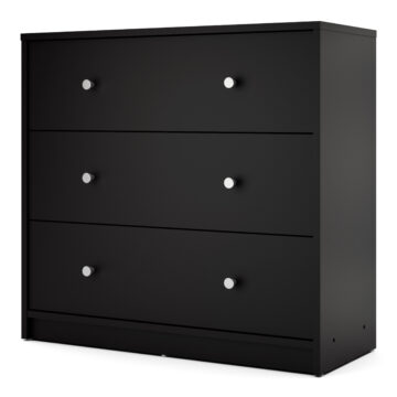 Elegance Black 3 Drawer Chest