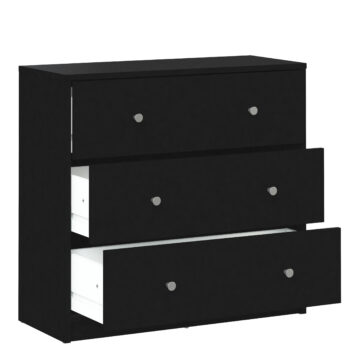 Elegance Black 3 Drawer Chest
