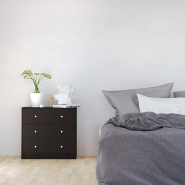 Elegance Black 3 Drawer Chest