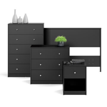 Elegance Black 3 Drawer Chest