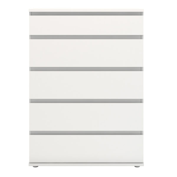 Warkworth Chest of 5 Drawers in White | Self Assembly