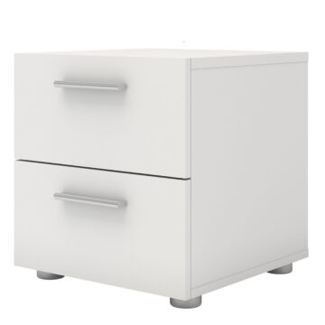 Rossi White 2 Drawer Bedside