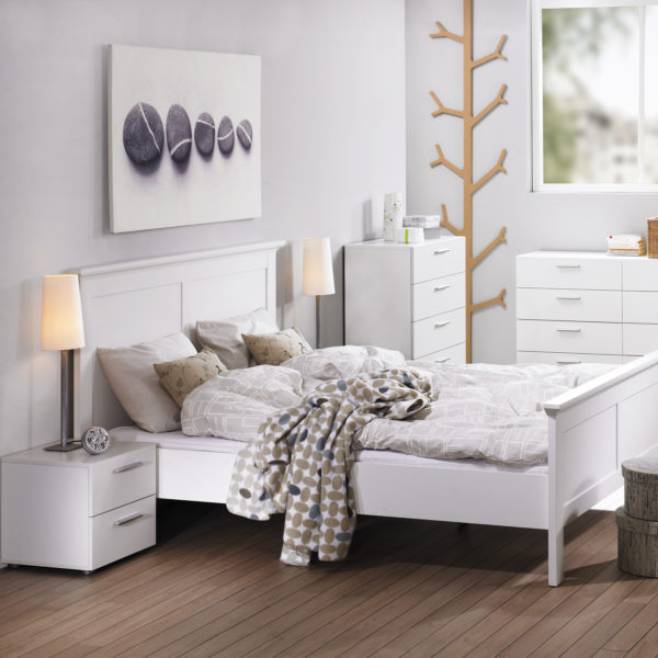 Rossi White Bedside 2 Drawers | Self Assembly