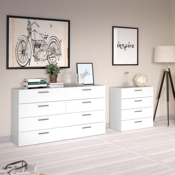 Rossi White Chest of 4 Drawers | Self Assembly