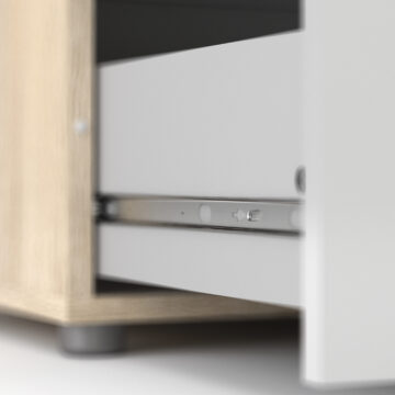Rossi White High Gloss Chest of 4 Drawers in Oak