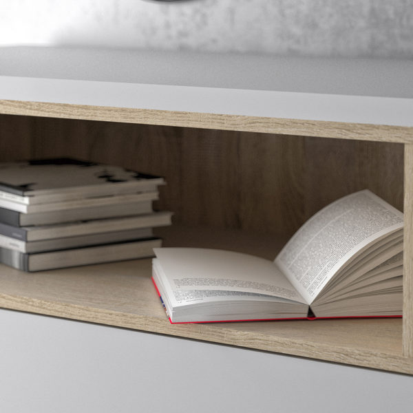 Paphos Sideboard 3 Drawers 3 Doors in White and Oak | Self Assembly