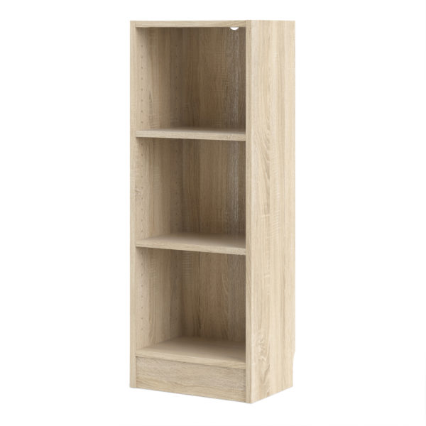 Boardwalk Bookcase Collection Low Narrow Bookcase (2 Shelves) in Oak | Self Assembly